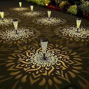 Garden Art Solar Post Cap Bolard Lights for Outdoor (Solar Power, Waterproof) | Pack of 2