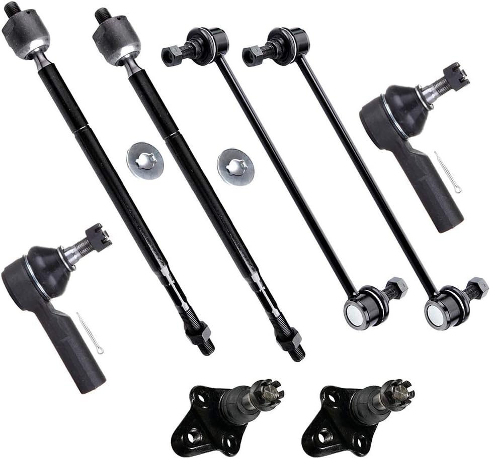 SCITOO 8-PC SET Front Suspension Sway Bar Link Kit - Fit For Pontiac Vibe For Toyota Matrix Front Sway Bar End Link Inner Tie Rod End Outer Tie Rod End Lower Ball Joint