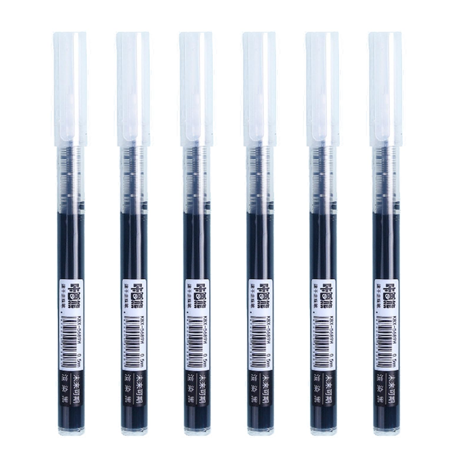 Leeinto Black Rolling Ball Pens 6Pcs/Pack Rollerball Pen Fine Point Pens, 0.5Mm Fine Tip Pens Gel Liquid Ink Rolling Ball Point Writing Pens For Office