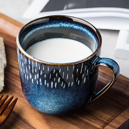 Miniatura 4 de XINRRY Taza de café de cerámica, taza de té de 12 onzas con asa, taza de café vintage para oficina y hogar, apta para lavavajillas y microondas,