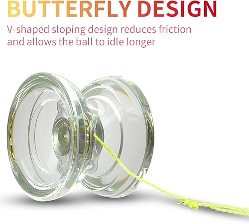Miniatura 4 de WATIEOBOO Yoyo Crystal Responsive Yoyo para niños Yoyo profesional sin respuesta para principiantes reemplazo intermedio avanzado sin respuesta para