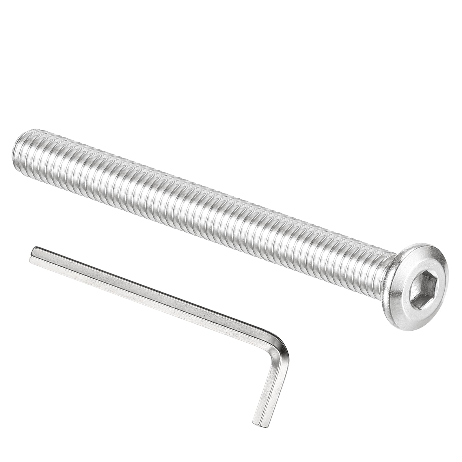 PATIKIL 5/16-18 x 3" Flat Head Hex Socket Cap Screw Bolt, 6PCS 304 Stainless Steel 18-8 Furniture Bolt with Hex Allen Wrench for Bed Repairs Ship Assembly Mechanical Industry, Silver โ image 1