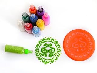 Rangoli Colors Powder for Floor Decorations, Pack of 10, Muggu Powder fo...