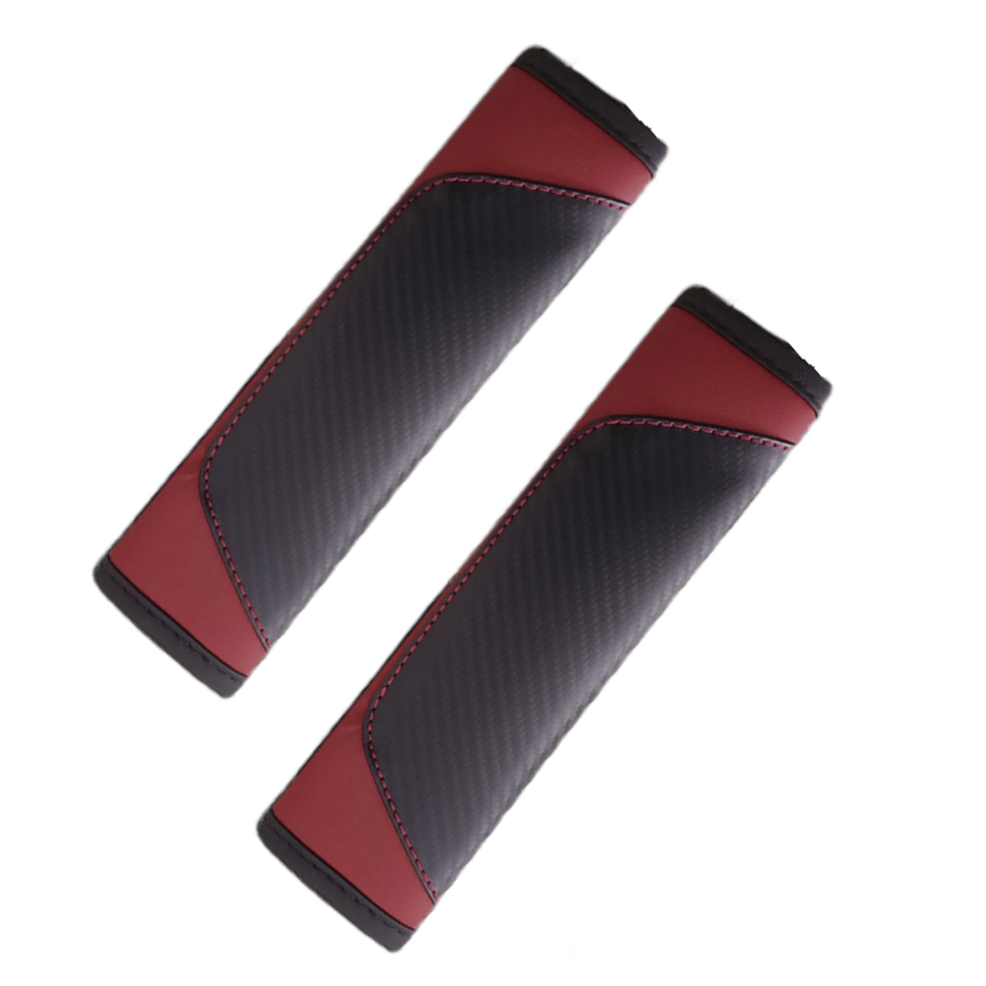 2PCS Car Seat Belt Cover,Carbon Fiber Seatbelt Shoulder Protection,Universal Safety Belt Strap Cover to Protect Your Neck,Suitable for Car Seat Belt,Backpack,Shoulder Bag,Laptop Computer Bag(wine red)