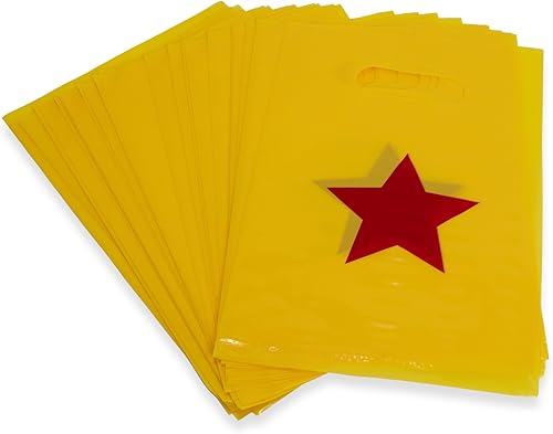 Miniatura 4 de L LIFETIME Bolsas de plástico para regalos de fiesta con asas, suministros de cumpleaños temáticos, bolsa de regalo para niños y adultos, estrella