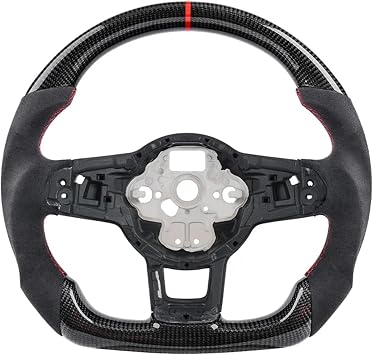 Carbon Fiber Steering Wheel Compatible With VW Golf 7 75 MK7 GTI GTD GTE R 2013-2020 Polo GTI Tiguan Passat Racing WheelAlcantara Grips