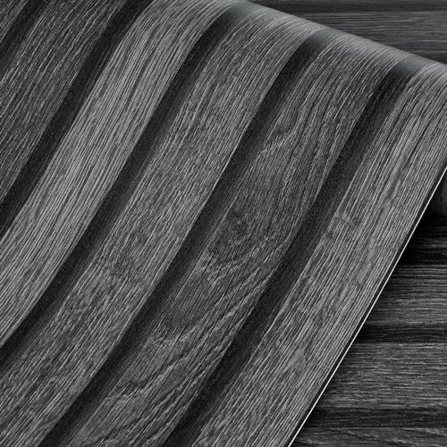 Papel tapiz de madera de listones negros para transformar el salón 8