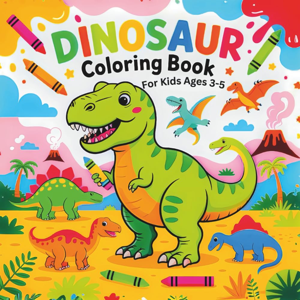 Dinosaur Coloring Book For Kids Ages 3-5