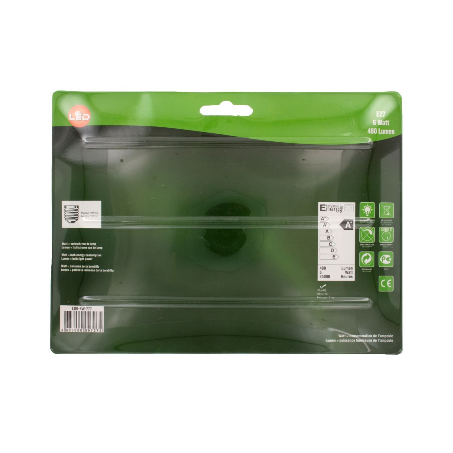 NITYAM LED Bulbs E27 Standard 6 W 480 Lumen 3000 K Warm Colour + Pack of 5, White, 10.9 x 6 x 6 cm - Image 2