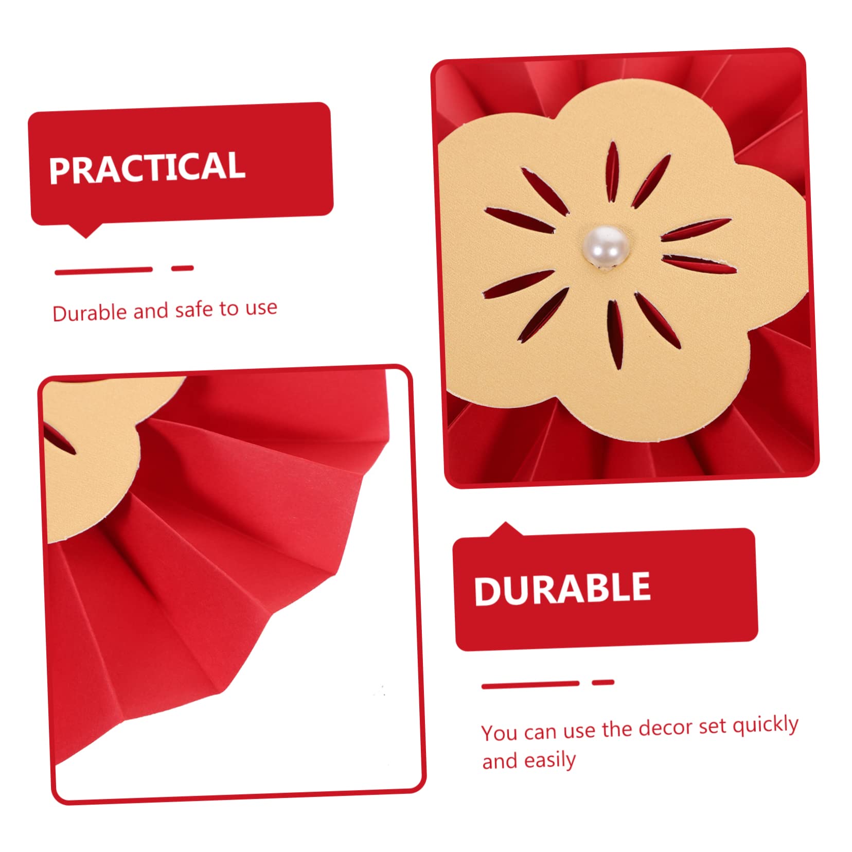36 Piezas Flor De Abanico De Papel Decoración Colgante De Fiesta Decoraciones Colgantes De Año Nuevo Decoración De Abanico Chino Decoración De Año Nuevo Chino 2023 El Plastico Cabilock