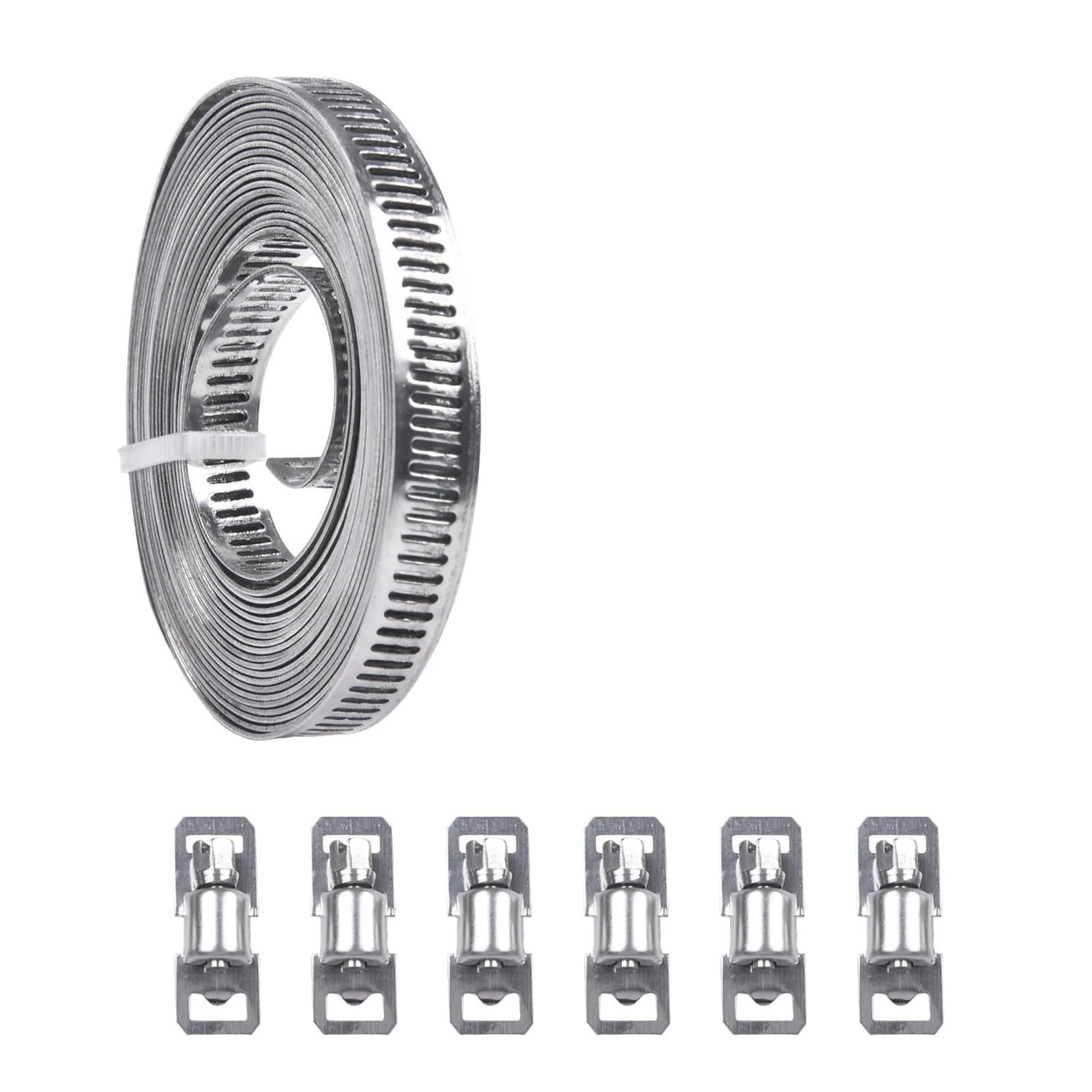 Collier de serrage inox en acier premium, kit ajustable de 3m pour composants auto