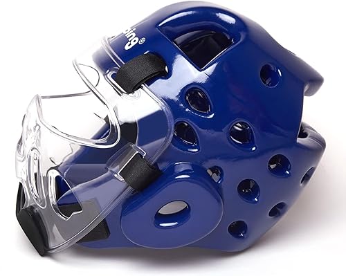 Miniatura 8 de Casco de karate para niños y adultos con protector facial, artes marciales MMA, casco suave de boxeo, equipo de cabeza de combate de taekwondo