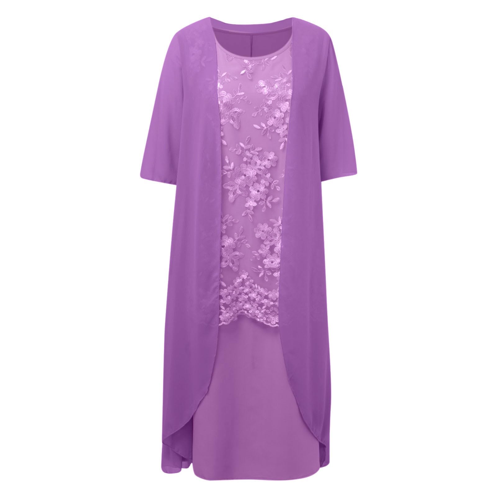 Robe Décontractée Élégante pour Femmes avec et Cardigan en Mousseline de Soie - Ensemble Deux Pièces Tendance