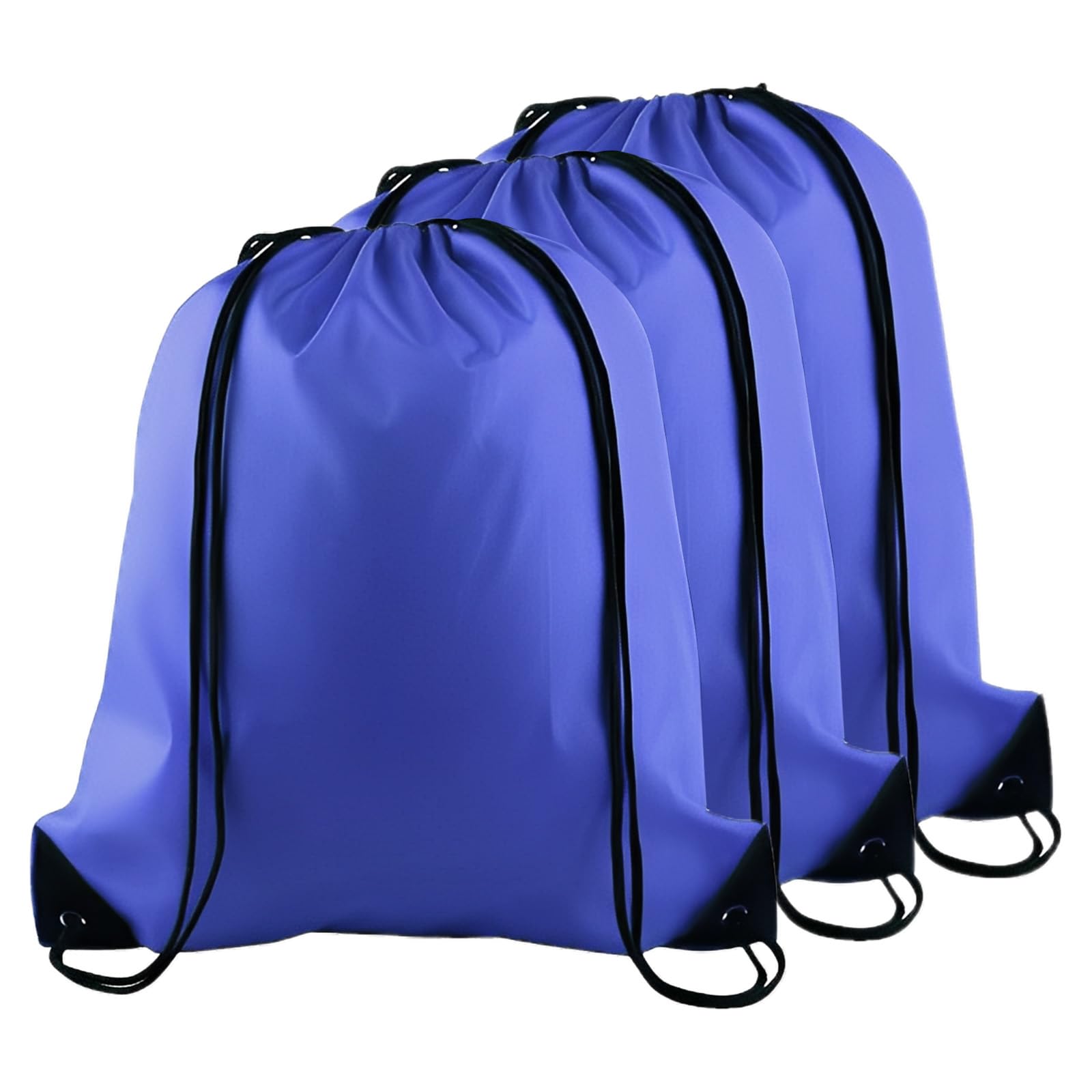 YSUY 3-Pack Deep Blue Drawstring Gym Bags, Bags Sports Cinch Sack String Bag, Bulk Swimming String Bags, Draw String Backpack Suitable for Sports, Gym, Travel, Swimming, Beach (Deep Blue)