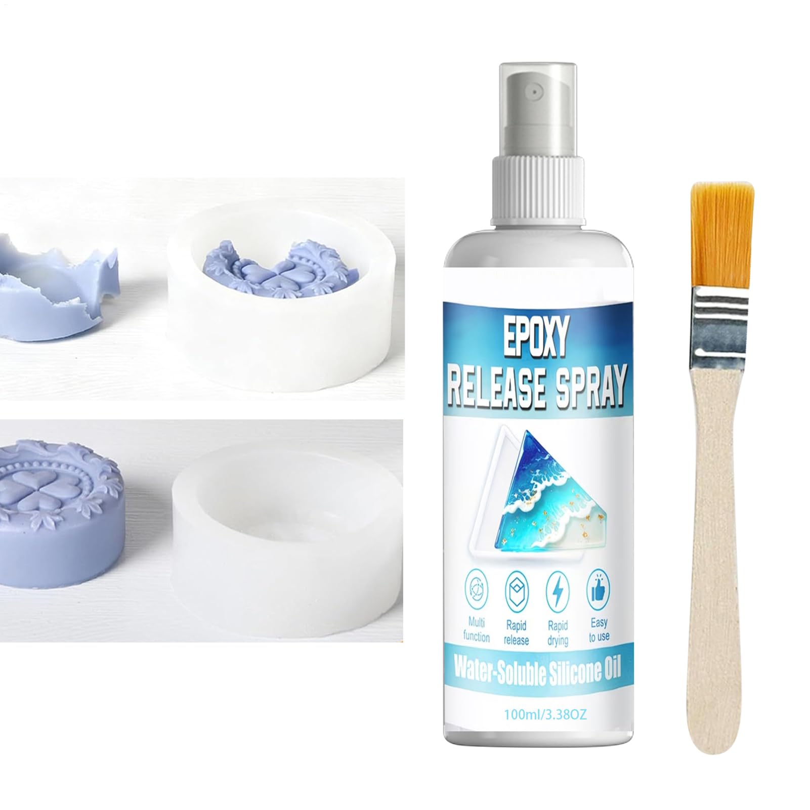 Spray desmoldeante de silicona para trabajos con hormigón, cera y jabón