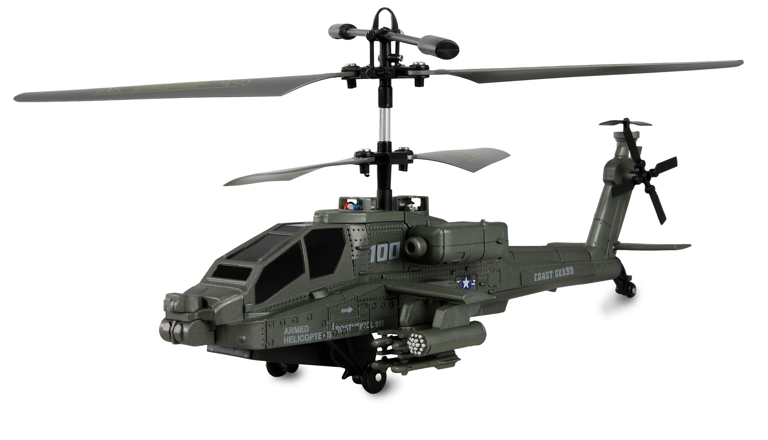 Hélicoptère Coaxial Apache AH-64 RTF avec Télécommande - Vert Foncé