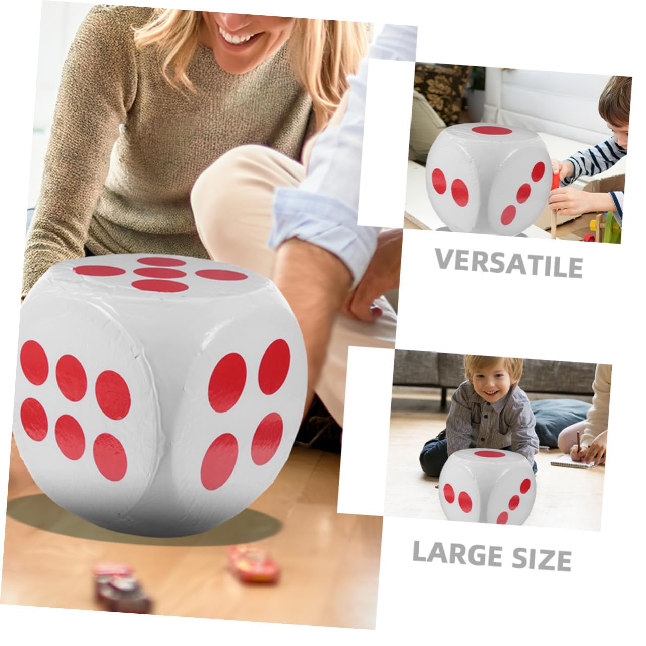 Dado Gigante in Schiuma EVA Cubico Bianco 30cm 1 Pezzo Robusto | Attività Didattiche, Feste, Bordo Arrotondato, Trasporto Facile, Ragazzi Adulti, Uso Familiare