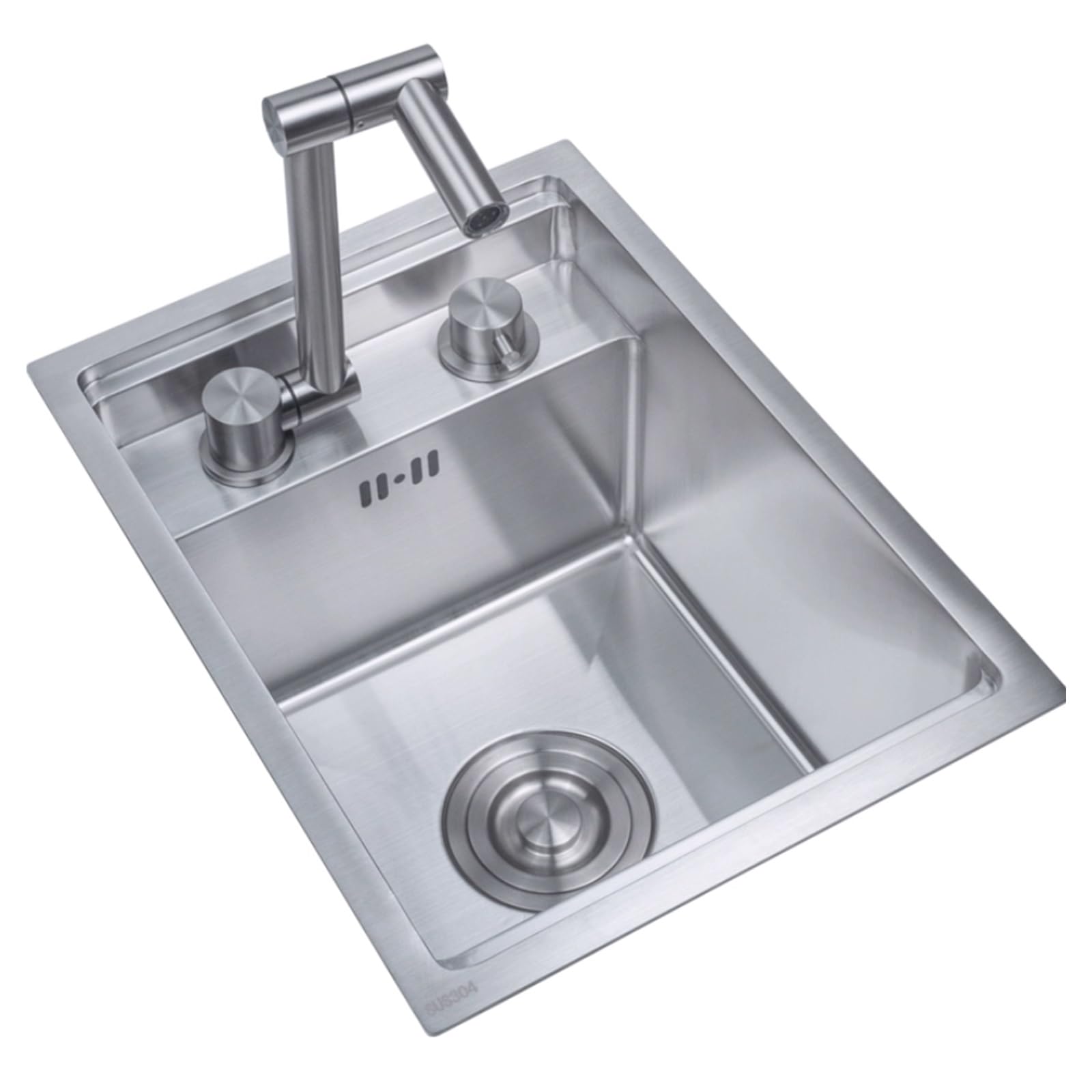LMYSXAOZ Hidden Bar Sink – Single Bowl Stainless Steel Small Kitchen with Cover, Countertop Vegetable Washing Basin, for Tea Room, Office Pantry, Compact Spaces(39 * 43 23cm)