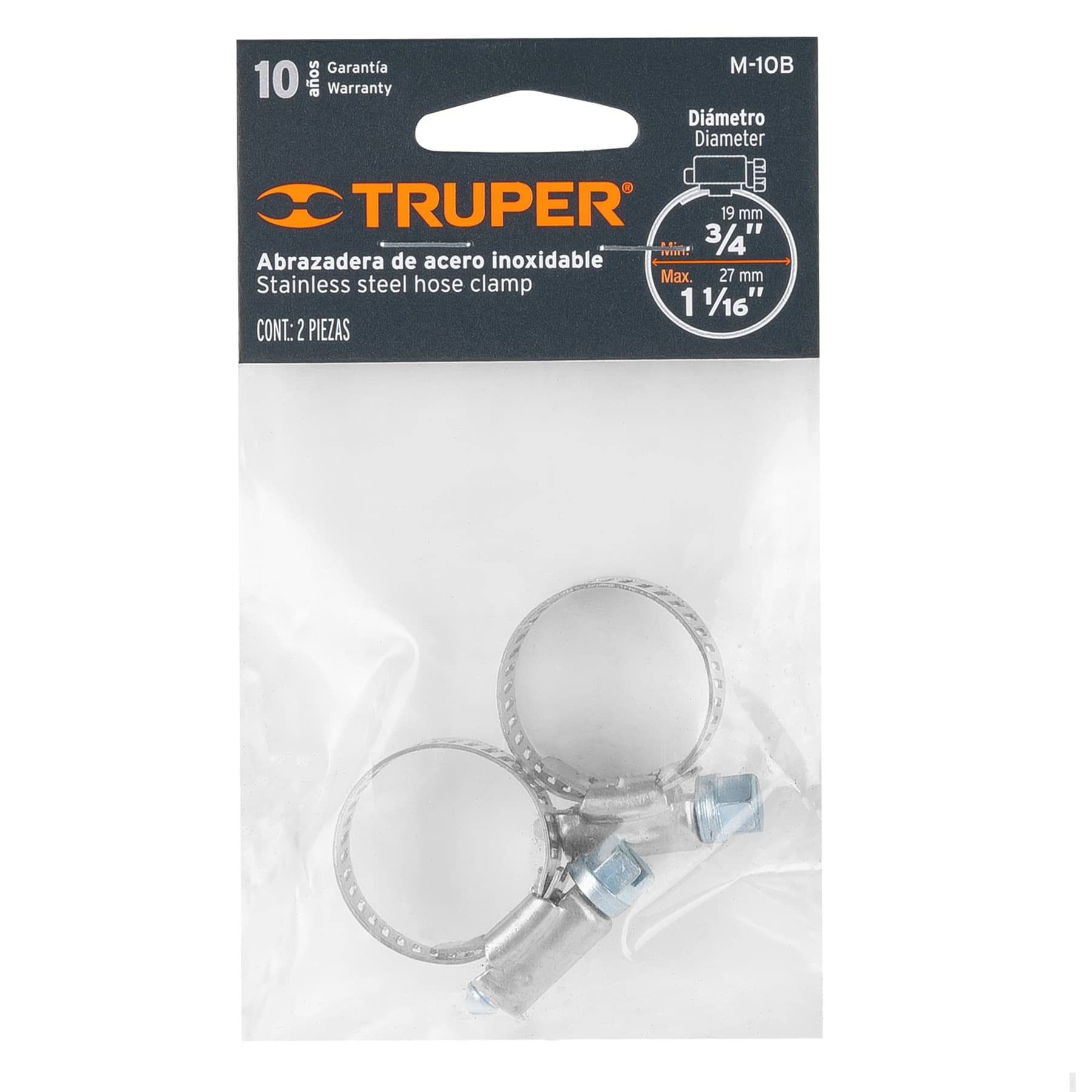 Stainless steel bracket 10, blister 2 pcs