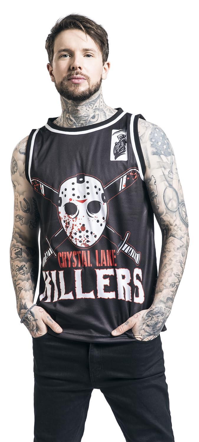 Heartless Crystal Lake Killers Unisex Canotta Sportiva nero/bianco/rosso 100% poliestere Regular