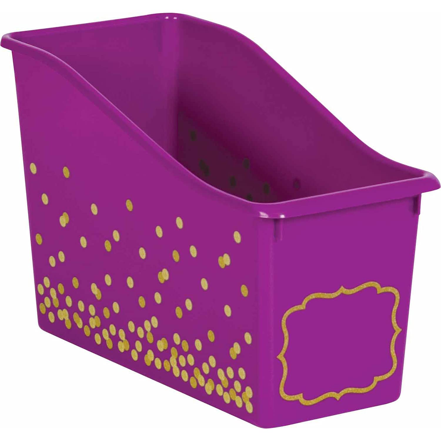 Teacher Created Resources Purple Confetti Plastic Book Bin