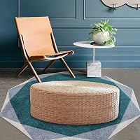 MagiDeal Natúr Szalma Padlópárna Tatami Boho Stílusú Kézzel Szőtt 40x40cm 3
