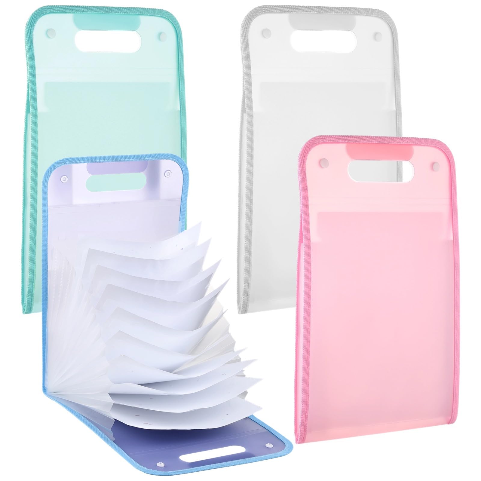 4 cartelle portadocumenti formato A4 con manico, espandibili, impermeabili, con 13 scomparti, portatile, per studenti, affari e viaggi