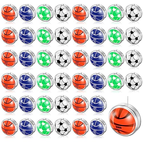 Liliful 50 Pcs Yo Yo Bulk, Yoyos Toys for Boys Girls Party Favors for Birthday Classroom Bag Fillers Carnival Prizes Xmas Gift(Multicolor,Soccer)