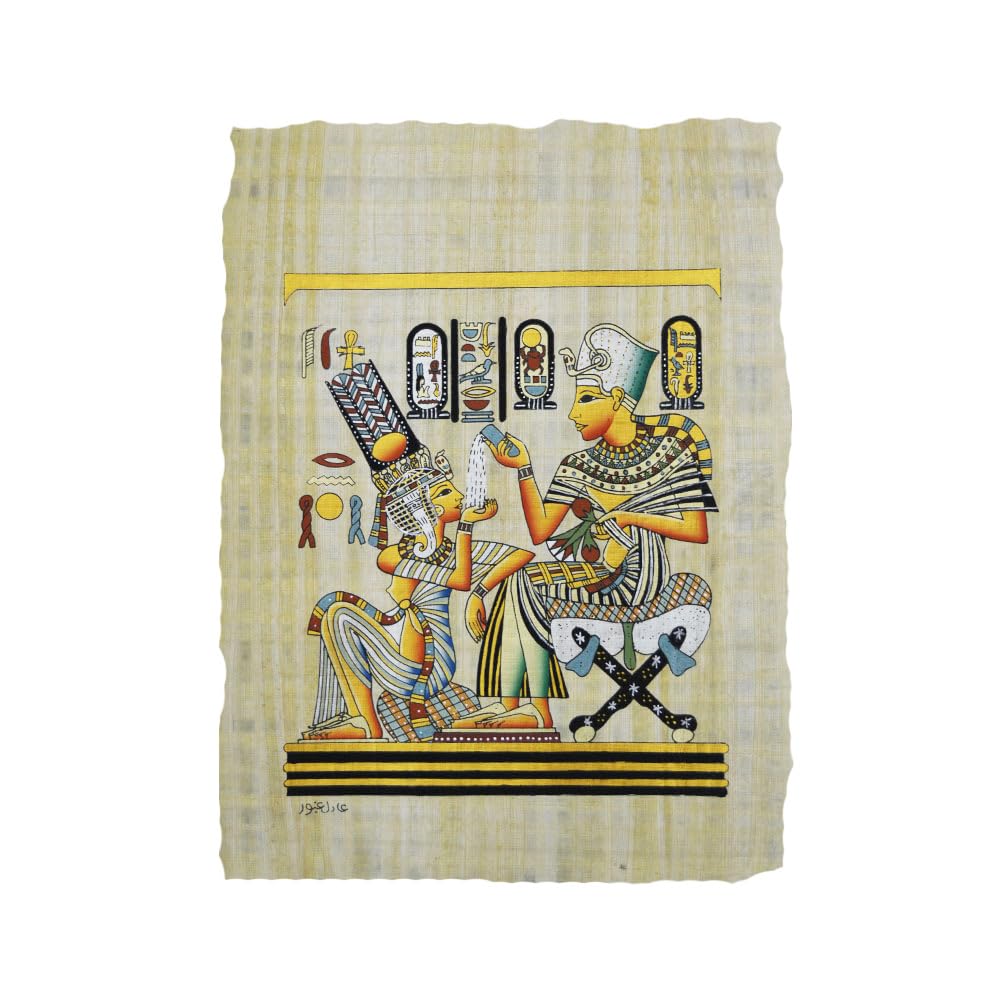 Papyrus de Toutânkhamon et sa femme pour salon exotique