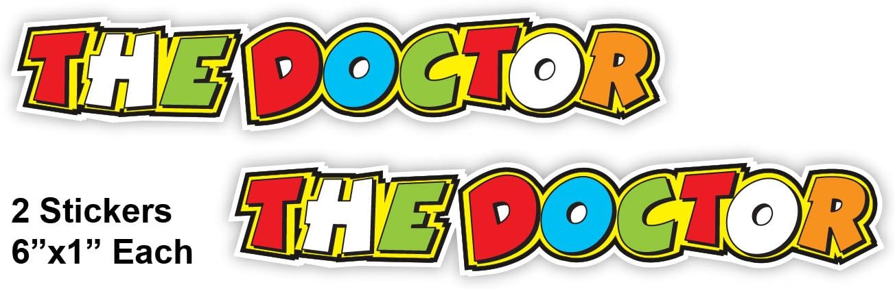 2 Valentino Rossi The Doctor Racing Motorcycle Sticker Decal With Application Tape 6"