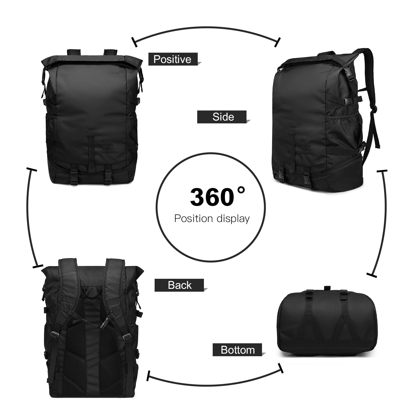 Kono Mochila Deportiva para Baloncesto Bolsa Portátil con Cuerda Negro