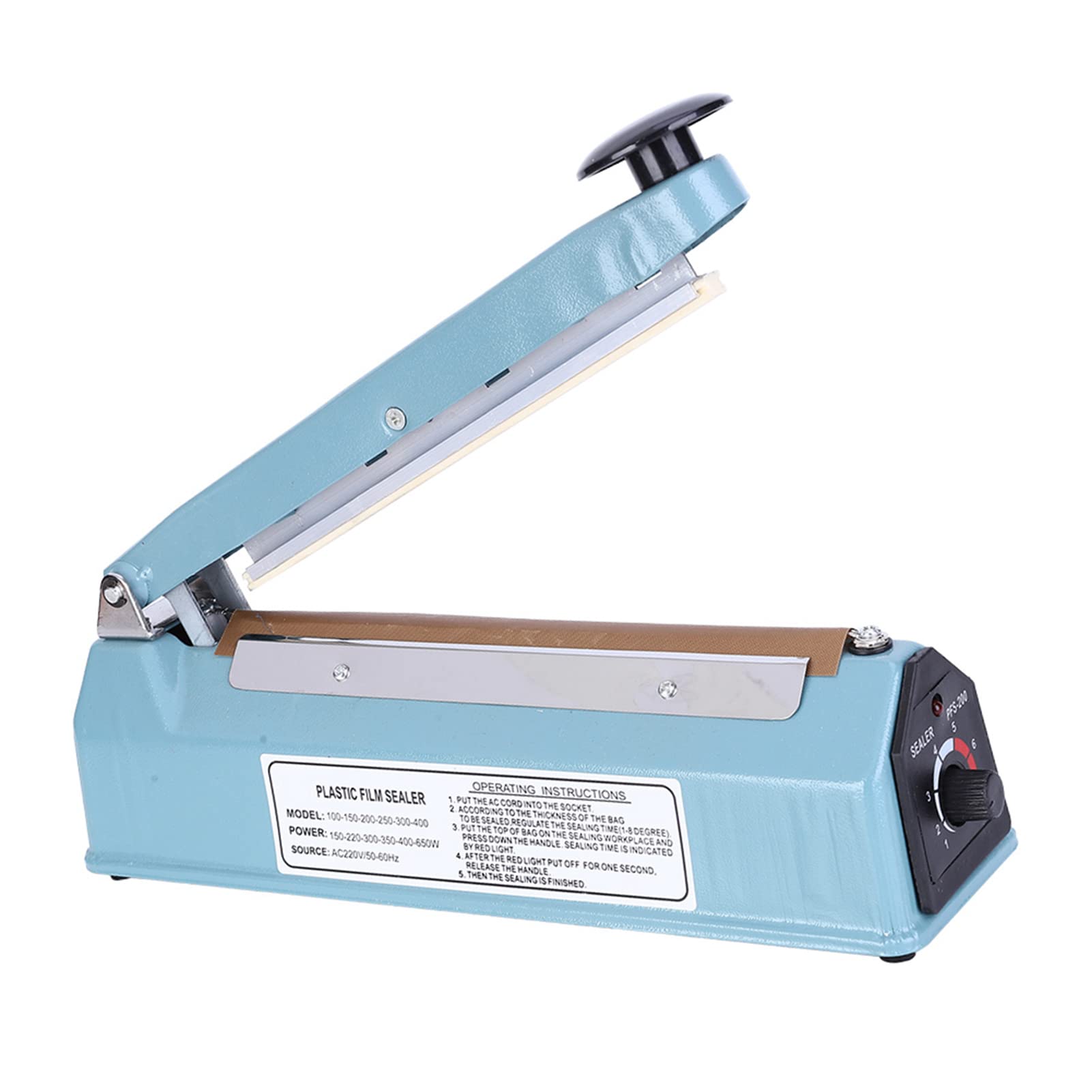 YWBL-WH Sigillatore per Sacchetti Termosaldatore Manuale a Impulsi Sigillatore per Sacchetti in Plastica con Panno Antiscottatura Indicatore LED Temperatura Regolabile a 8 Livelli (Spina europea 220