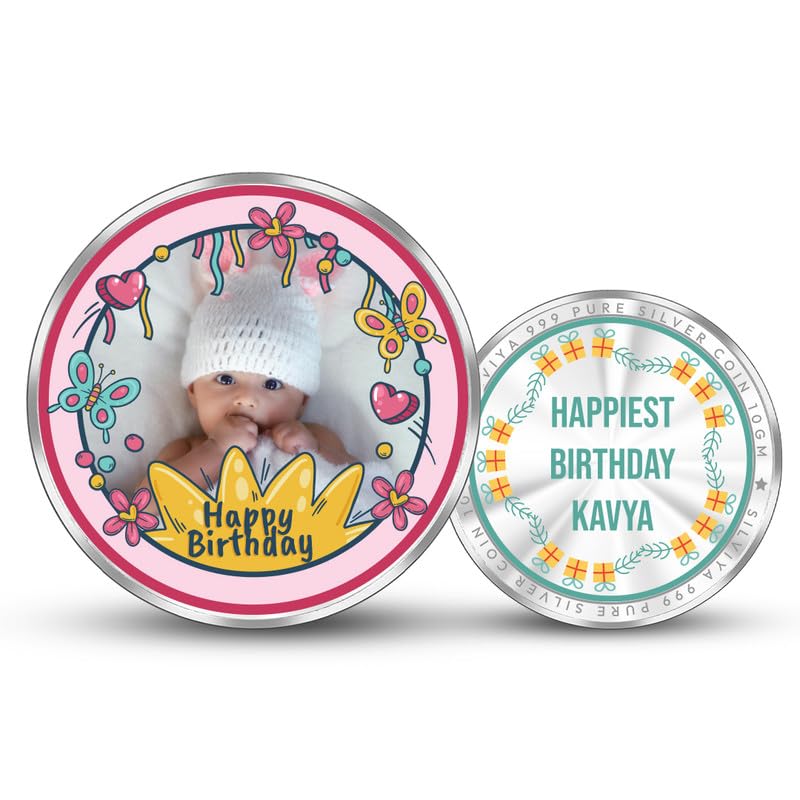 Silviya BIS Hallmarked "A Gift of Love" Personalized 999 Pure Silver Birthday Coin (10g, 20g, 50g, 100g) - Gift for Wife - Husband - Girlfriend - Boyfriend - Best Friend - Gift - With Certificate