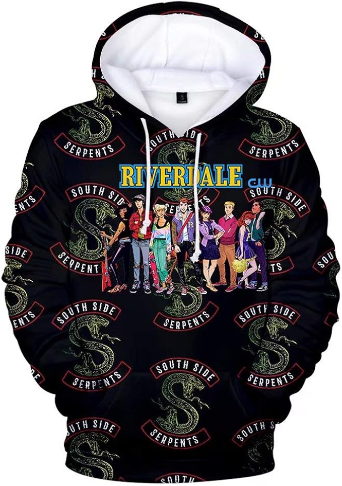 Luminous1128 Unisex Riverdale Southside Serpents Felpe Costume Stampato  Giacca Felpe con Cappuccio Tute per Donna e Uomo : Amazon.it: Abbigliamento