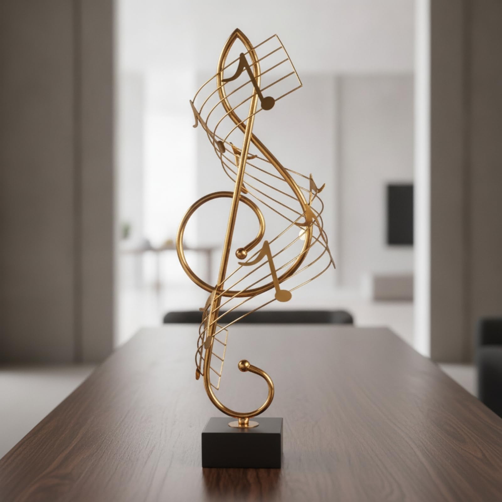 predolo Scultura a Nota Musicale Dorato Scultura di Note Musicali da Tavolo Modello di Note Musicali con Base Stabile per nti della Musica, Ufficio, Nota Musicale Grande Dorata