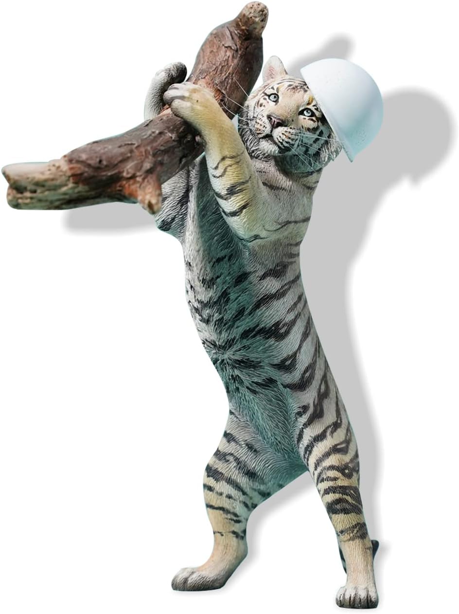 MMOS X JXK The Tiger Carrying Wood, Tiger Statue with Intricate Details, Gift for Animal Lovers