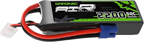 OVONIC 3s Lipo Batería 50C 2200mAh 11.1V Lipo Batería con EC3 Conector para RC Avión Helicóptero Quadcopter FPV Racing Drone