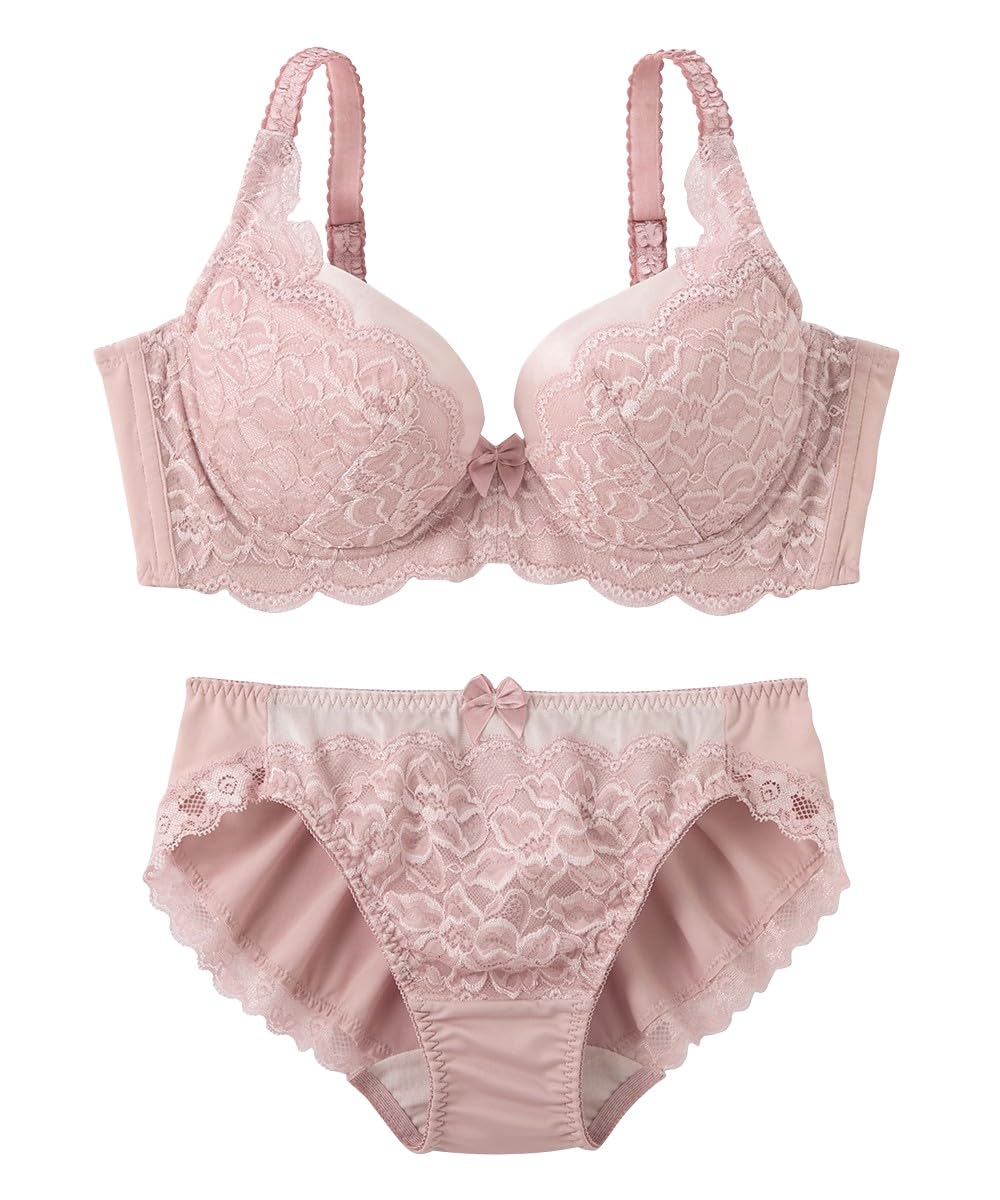 Amazon | [ニッセン] インナーセット レディース 脇高編レース