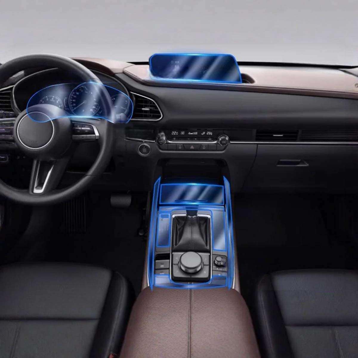 Car Interior Center Console Media Dashboard Navigation TPU Protector Film Anti-Scratch, for Mazda CX-30 2020 2021 2022 2023 2024