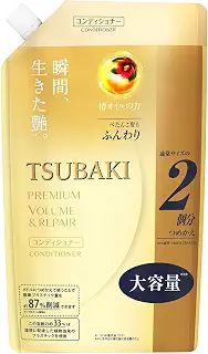 ツバキ(TSUBAKI) プレミアムボリューム&リペア コンディショナー 詰替え ハリ コシ 液体 パッケージ:ベージュ つめかえ 660mL
