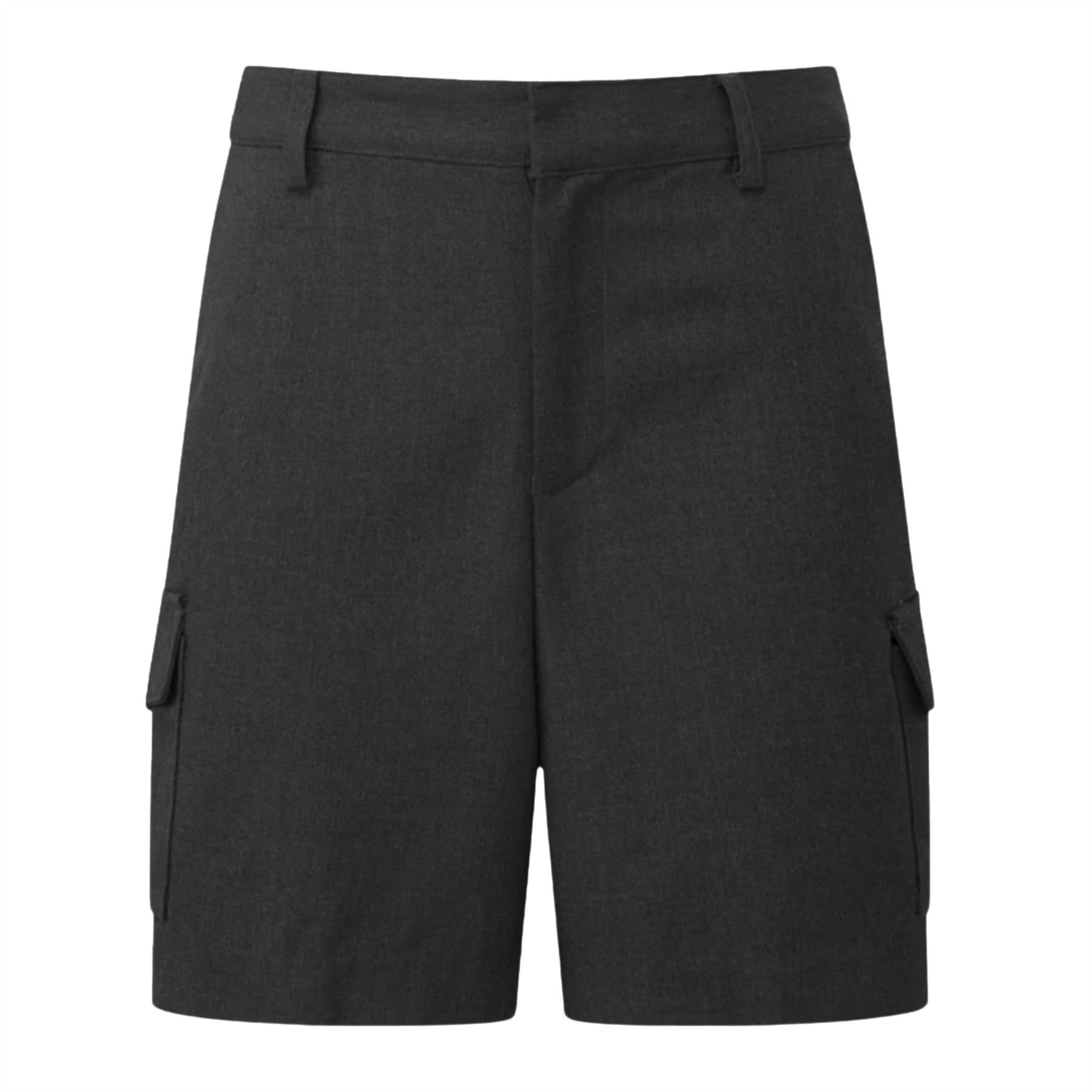 Pantaloncini cargo per ragazzi, vita regolabile, tinta unita, pantaloncini scolastici, eleganti e pratici, uniforme scolastica estiva per età 2-16 anni, nero e grigio, Nero , 11-12 Anni