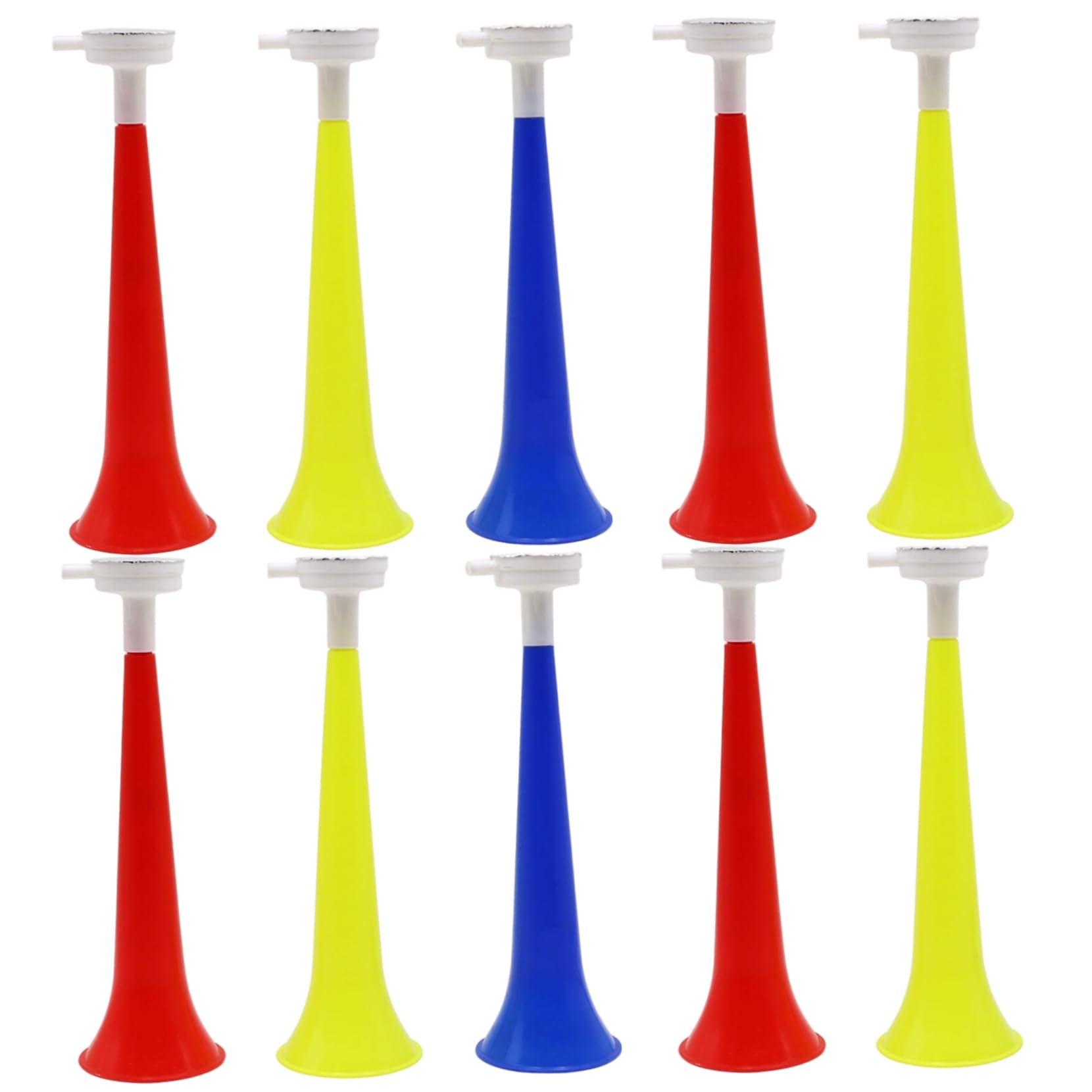 Klaxon de stade 10 pièces, soufflage plastique puissant Vuvuzela pour événements sportifs et football