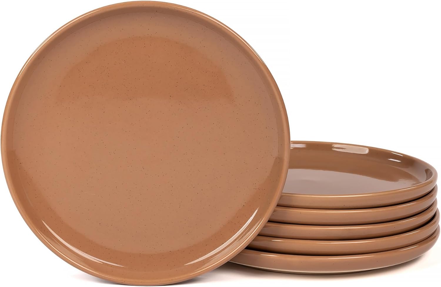 OTAGO Ceramic Dinner Plates Set of 4, 8 Inch Glaze Ceramic Plates Set, Modern Dinnerware Dish set for Kitchen,Microwave, Dishwasher Safe, Gray