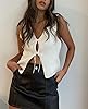 Meihuida Women Vest Top Tie Front Y2k Crochet Knit... #4