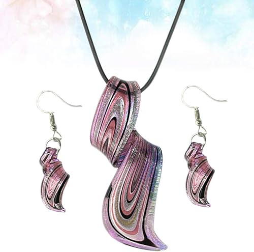 Miniatura 8 de Holibanna Aretes y collares en forma de espiral con colgante de cristal, joyería colgante, regalo para mujer, collar bohemio, aretes colgantes
