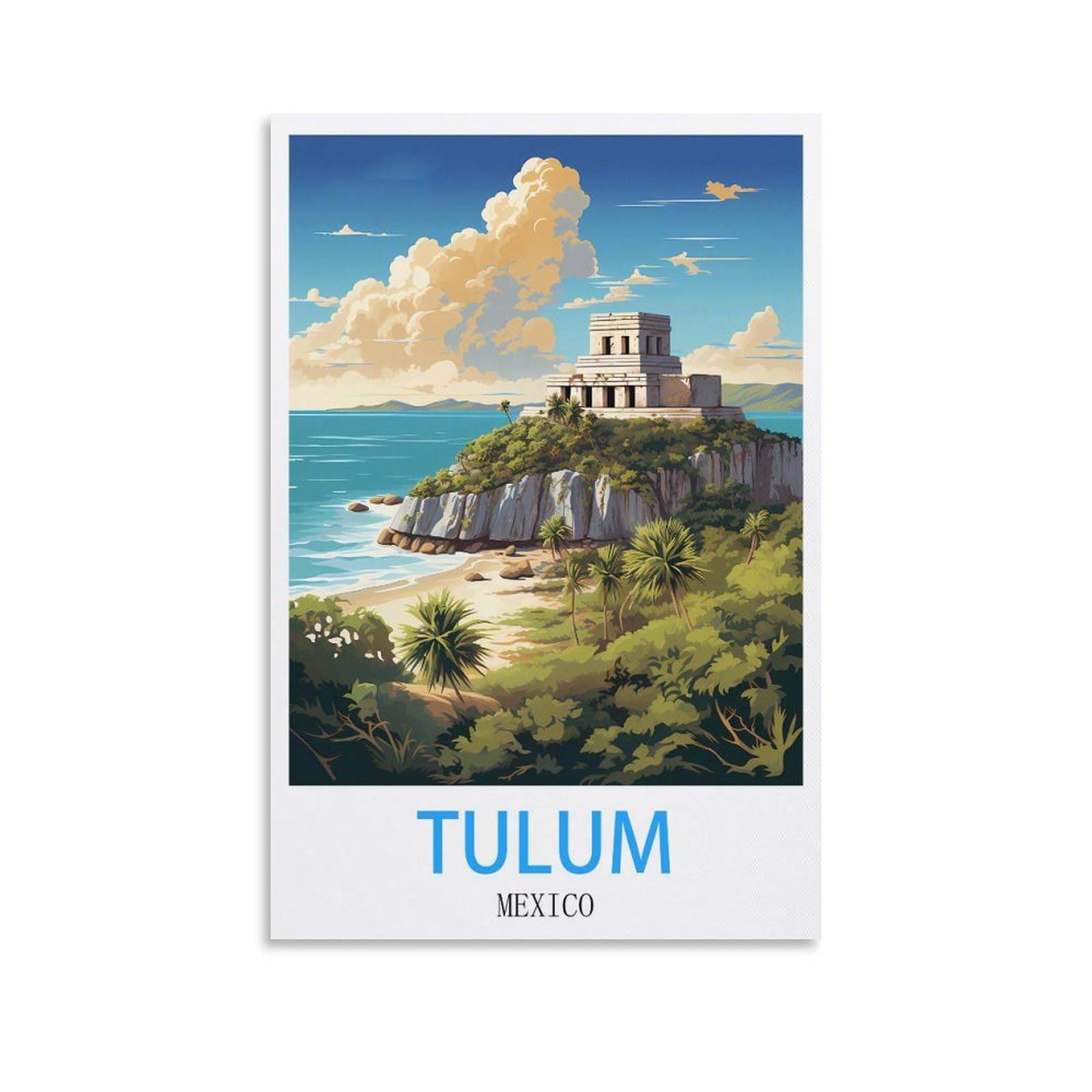 EZMLFA DIY 5D Diamond Art Painting Kits,Tulum Mexico Colourful Rhinestone Diamond Arts Kits for Beginners, Perfect Home Wall Decor Gifts 40x50cm