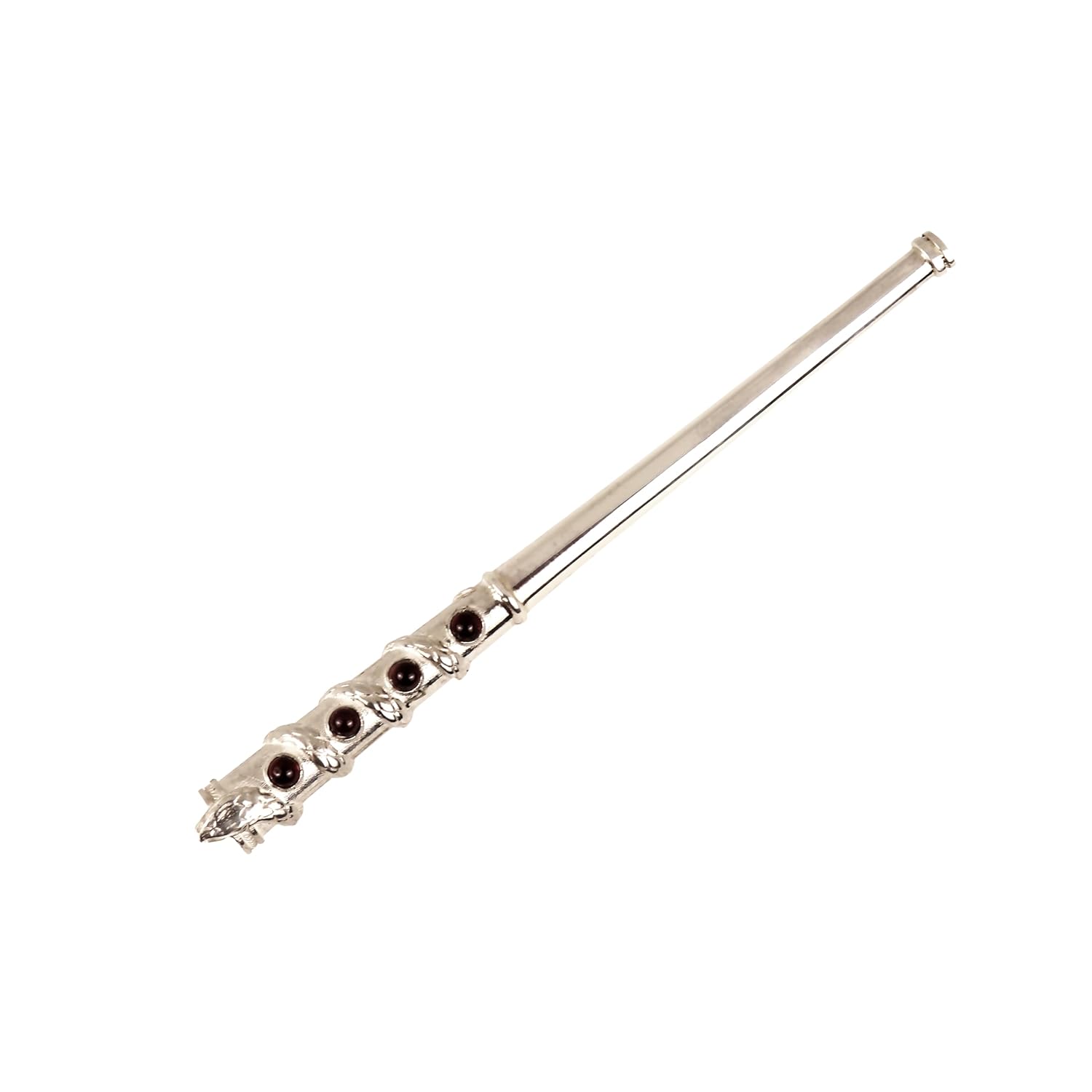 Generic Cigarette Holder with Natural Garnet Cabochons for Slim and Super Slim Cigarettes made of Solid Silver, Exceptional Gift for Smokers