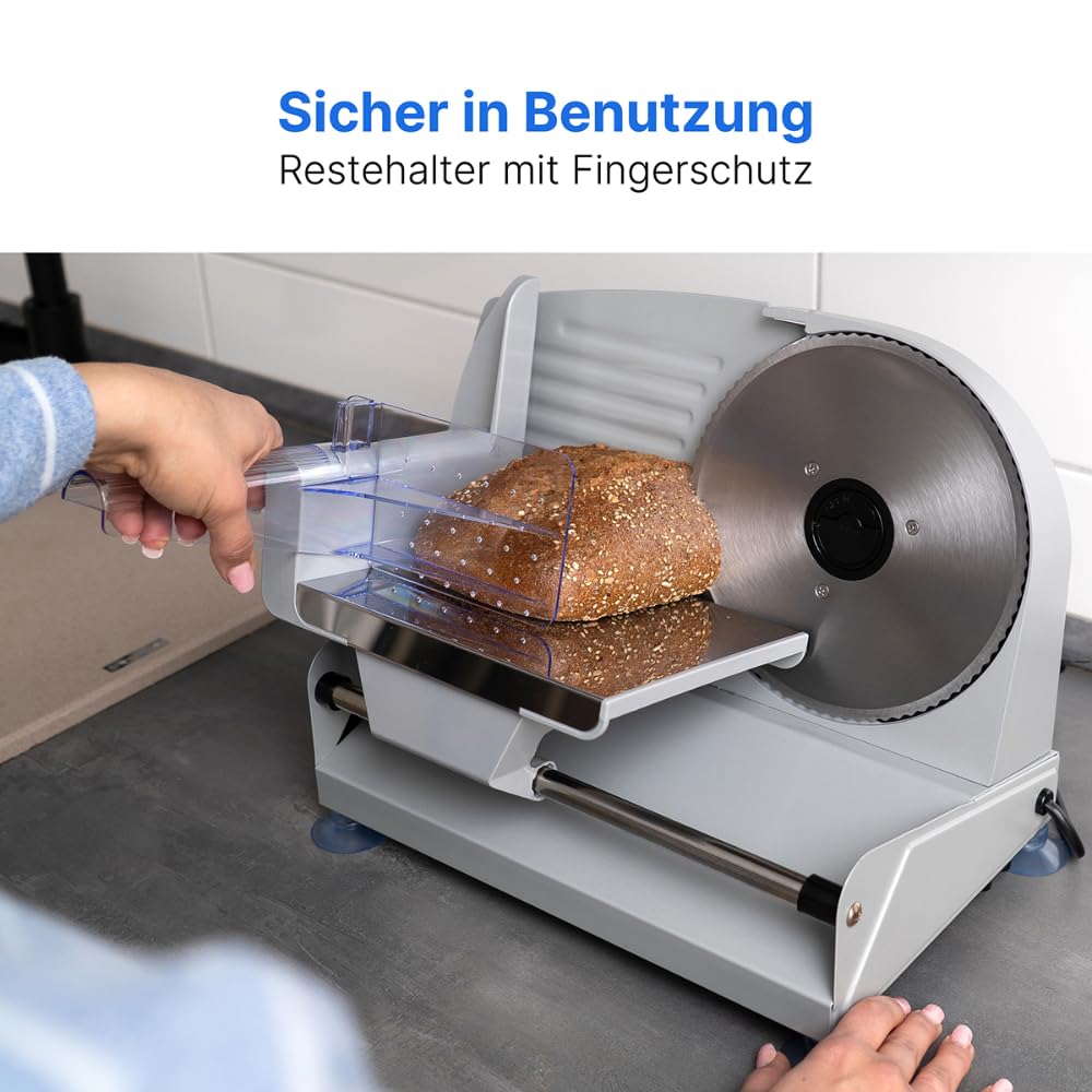 Clatronic Brotschneidemaschine Edelstahlmesser Ø 190mm Allesschneider elektrisch Schnittstärke 0-15mm MA 3585