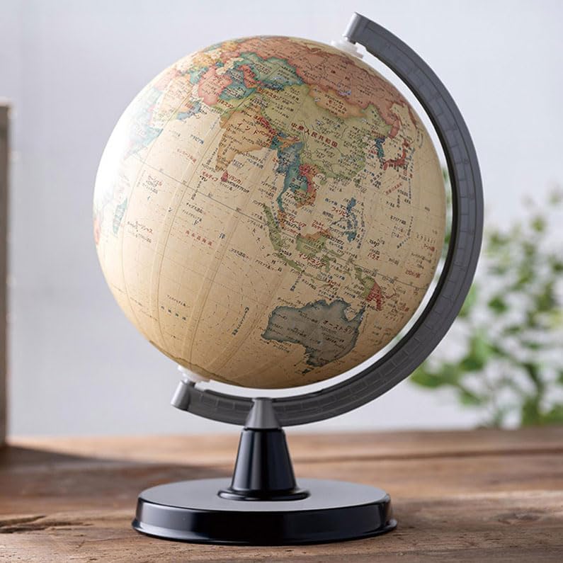 Amazon.co.jp: アンティーク 地球儀 6千万分の1 直径21cm 日本語表記