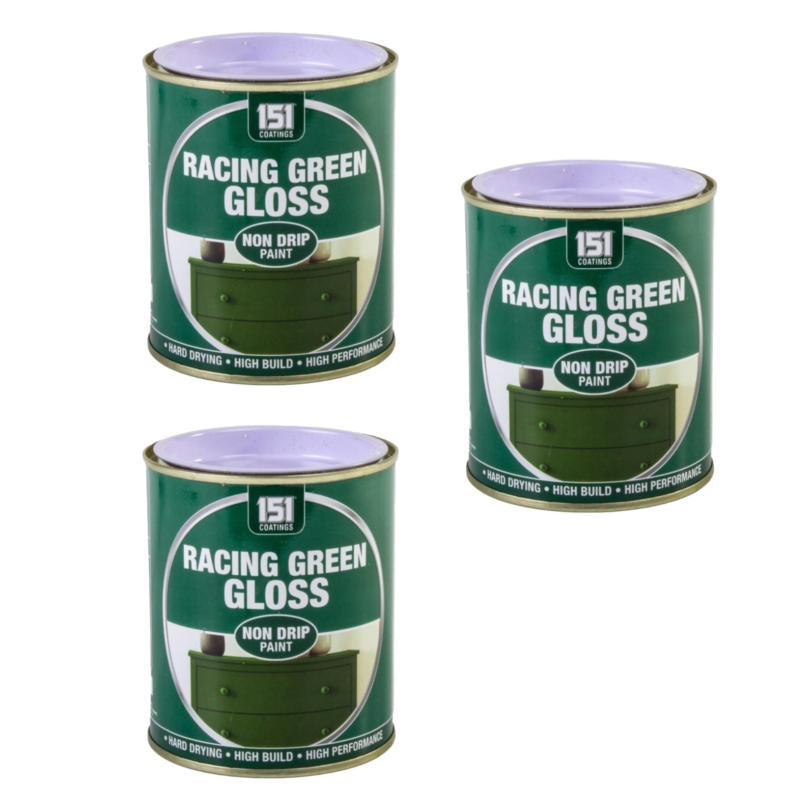 PNJB Non-Drip Gloss Racing Green Paint, Vibrant Finish, Hard Drying, Efficient Coverage, Durable and Long lasting, 300ml (3PCS)